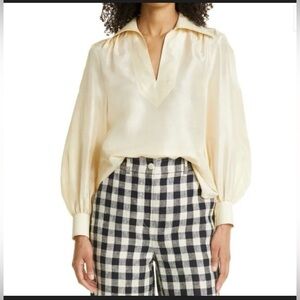 Tory Burch Cream Satin Blouse